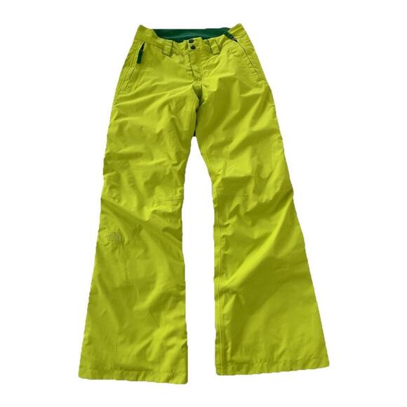 The North Face Dryvent Women's Insulated Ski Snow Pants Size XS Neon Green - Picture 1 of 9